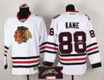 Blackhawks #88 Patrick Kane White Autographed Stitched Jersey