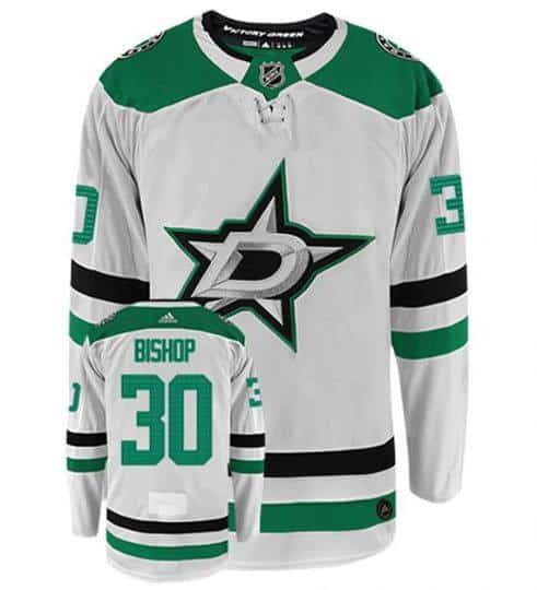 Dallas Stars #30 Ben Bishop White Stitched Jersey