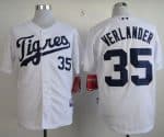 Tigers #35 Justin Verlander White Home "Los Tigres" Stitched Jersey