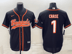 Cincinnati Bengals #1 Ja'Marr Chase Black With Patch Cool Base Stitched Baseball Jersey
