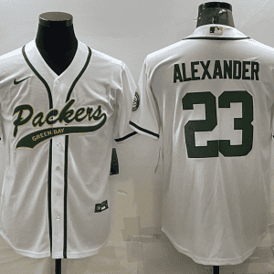Green Bay Packers #23 Jaire Alexander White With Patch Cool Base Stitched Baseball Jersey