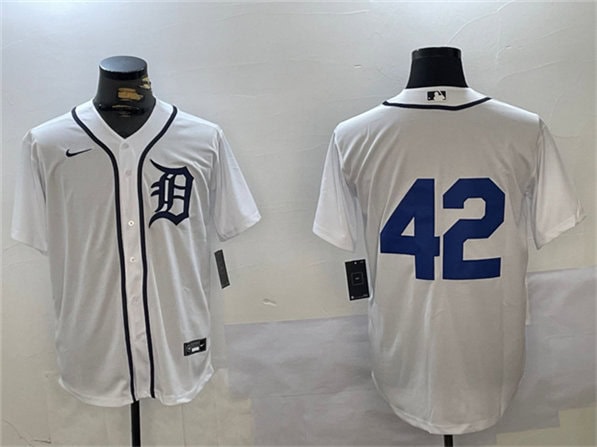 Detroit Tigers #42 Jackie Robinson White Cool Base Stitched Jersey