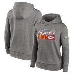 Kansas City Chiefs Gray Super Bowl LVII Champions Iconic Fleece Pullover Hoodie(Run Small)