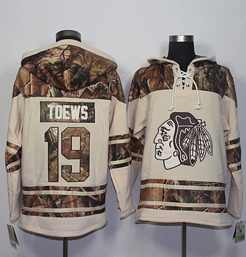 Blackhawks #19 Jonathan Toews Cream Camo Stitched Jersey