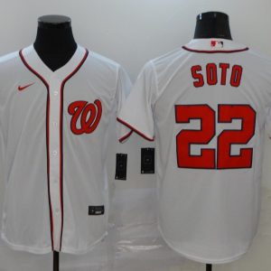 Washington Nationals #22 Juan Soto Majestic White Cool Base Stitched Jersey