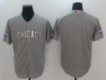 Chicago Cubs Blank Gray World Series Champions Gold Program Cool Base Stitched Jersey