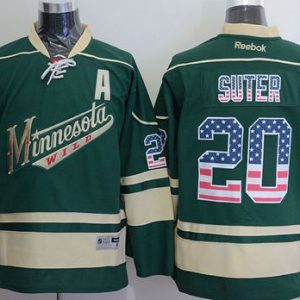 Wild #20 Ryan Suter Green USA Flag Fashion Stitched Jersey