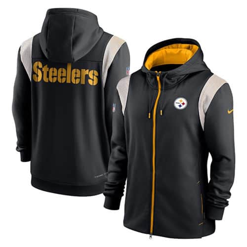 Pittsburgh Steelers Black Zipper Hoodie