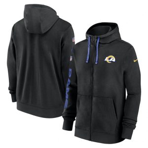 Los Angeles Rams Black 2024 Team Full-Zip Hoodie