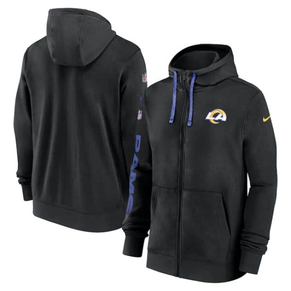 Los Angeles Rams Black 2024 Team Full-Zip Hoodie