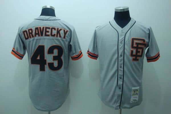 Mitchell And Ness Giants #43 Dave Dravecky Stitched Grey Throwback Jersey