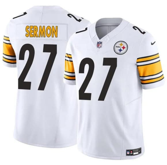 Pittsburgh Steelers #27 Trey Sermon White 2025 F.U.S.E. Vapor Limited Football Stitched Jersey