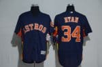 Houston Astros #34 Nolan Ryan Majestic Alternate Navy Flex Base Authentic Collection Stitched Jersey