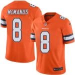 Broncos #8 Brandon McManus Orange Stitched Limited Rush Nike Jersey