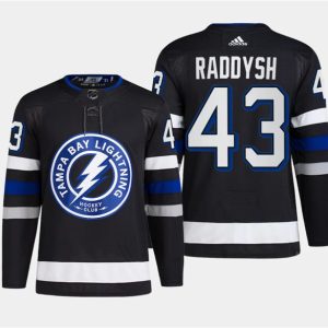 Tampa Bay Lightning #43 Darren Raddysh Black Alternate Premier Breakaway Stitched Jersey