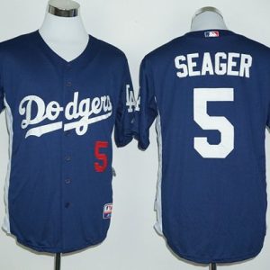Dodgers #5 Corey Seager Navy Blue Cooperstown Stitched Jersey
