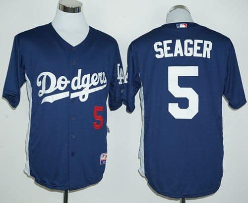 Dodgers #5 Corey Seager Navy Blue Cooperstown Stitched Jersey