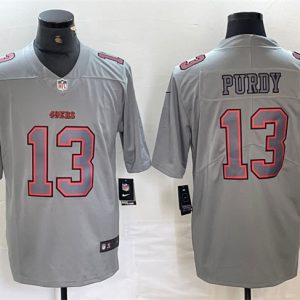 San Francisco 49ers #13 Brock Purdy Gray Atmosphere Fashion Stitched Jersey