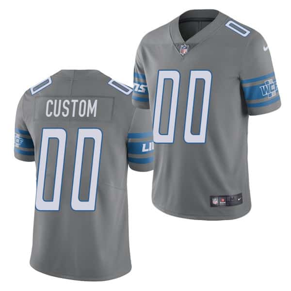 Detroit Lions Customized Gray Team Color Vapor Untouchable Limited Stitched NFL Jersey
