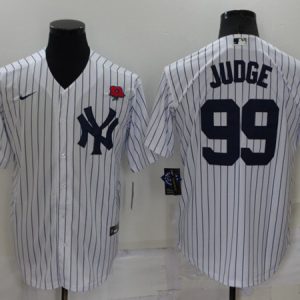 New York Yankees #99 Aaron Judge White Cool Base Stitched Baseball Jersey