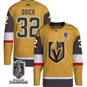 Vegas Golden Knights #32 Jonathan Quick Gold 2023 Stanley Cup Champions Stitched Jersey