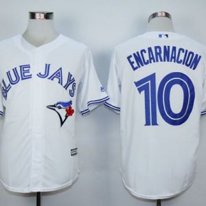 Blue Jays #10 Edwin Encarnacion White New Cool Base Stitched Jersey