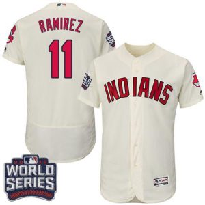 Indians #11 Jose Ramirez Cream Flexbase Authentic Collection 2016 World Series Bound Stitched Jersey