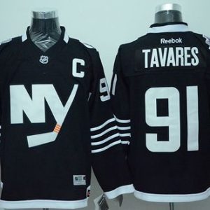 Islanders #91 John Tavares Black Alternate Stitched Jersey