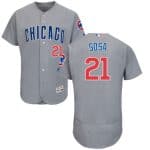 Cubs #21 Sammy Sosa Grey Flexbase Authentic Collection Road Stitched Jersey