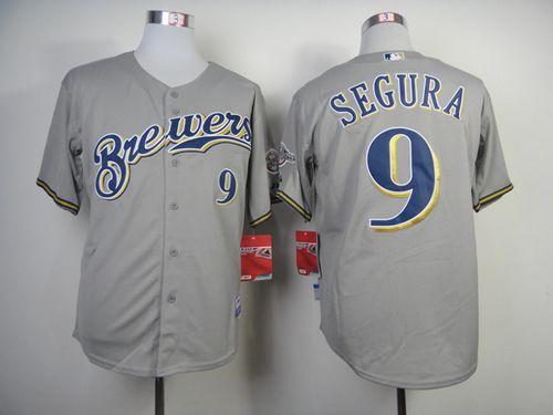 Brewers #9 Jean Segura Grey Cool Base Stitched Jersey