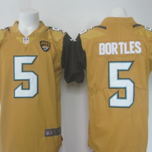 Jaguars #5 Blake Bortles Gold Limited Rush Stitched Nike Jersey