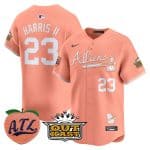 Atlanta Braves #23 Michael Harris II Peach 2024 Atliens Peach With Outkast Patch Vapor Limited Stitched Jersey