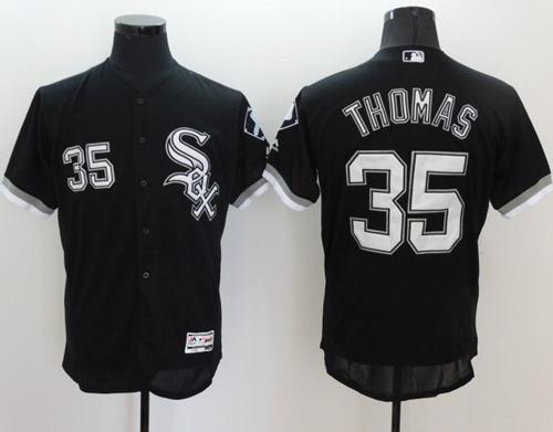 White Sox #35 Frank Thomas Black Flexbase Authentic Collection Stitched Jersey