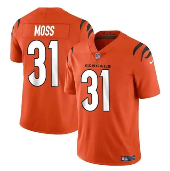 Cincinnati Bengals #31 Zack Moss Orange Vapor Untouchable Limited Stitched Jersey