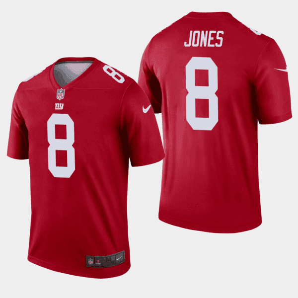 New York Giants #8 Daniel Jones Red Inverted Legend Stitched Jersey