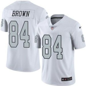 Raiders #84 Antonio Brown White Limited Rush Stitched Jersey
