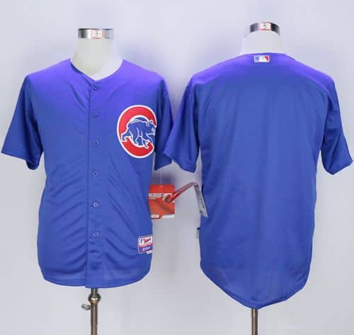 Cubs Blank Blue Cool Base Stitched Jersey