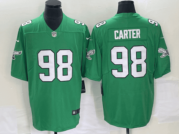 Philadelphia Eagles #98 Jalen Carter Green Stitched Jersey