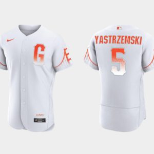 San Francisco Giants #5 Mike Yastrzemski White City Connect Flex Base Stitched Jersey