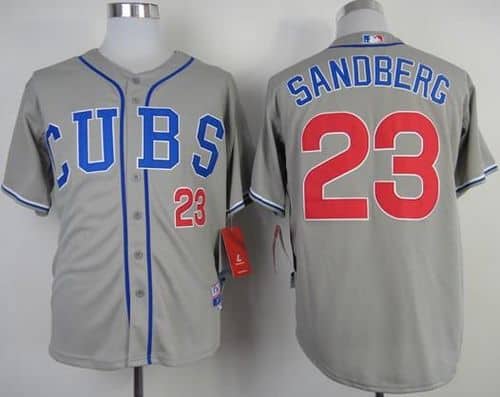 Cubs #23 Ryne Sandberg Grey Alternate Road Cool Base Stitched Jersey