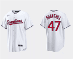 Cleveland Guardians #47 Cal Quantrill White Cool Base Stitched Jersey