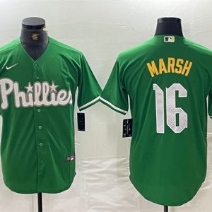 Philadelphia Phillies #16 Brandon Marsh Green 2024 City Connect Stitched Jersey