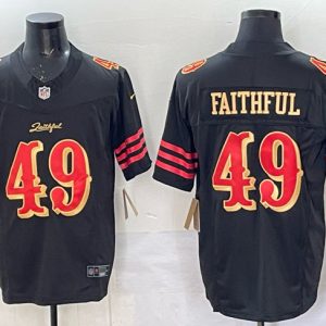 San Francisco 49ers #49 Faithful Black 2025 F.U.S.E. ¡°Rivalries¡± Vapor Limited Stitched Jersey