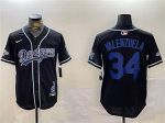 Los Angeles Dodgers #34 Toro Valenzuela Black 2024 World Series Champions Limited Stitched Jersey