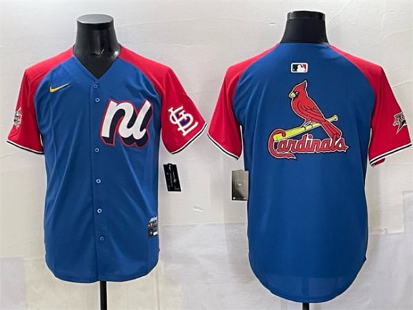 National League St. Louis Cardinals Team Big Logo Blue Red Alternate 2025 All-Star Edition Limited Stitched Jersey
