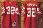 San Francisco 49ers #32 O.J Simpson Red Throwback Stitched Jersey