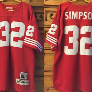 San Francisco 49ers #32 O.J Simpson Red Throwback Stitched Jersey