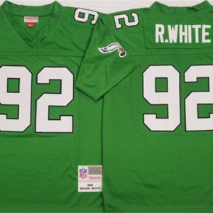 Philadelphia Eagles #92 Reggie White Kelly Green Throwback Football Stitched Jersey