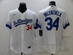 Los Angeles Dodgers #34 Toro Valenzuela 2021 White City Connect Flex Base Stitched Baseball Jersey