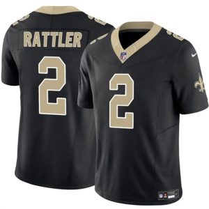 New Orleans Saints #2 Spencer Rattler Black 2025 F.U.S.E Vapor Limited Football Stitched Jersey
